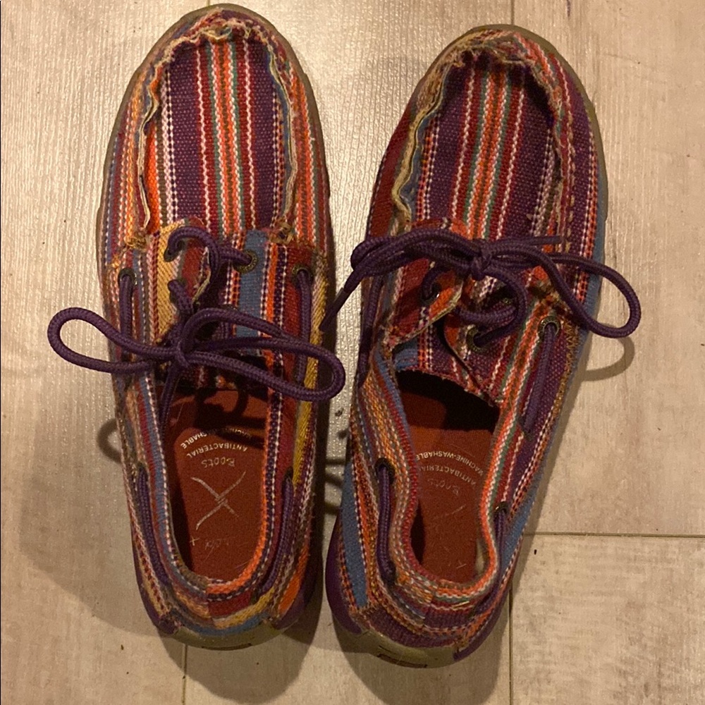 Colorful Striped Boat Shoes